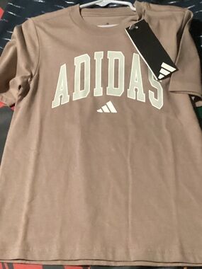 Adidas Brown Tee with Cream Logo